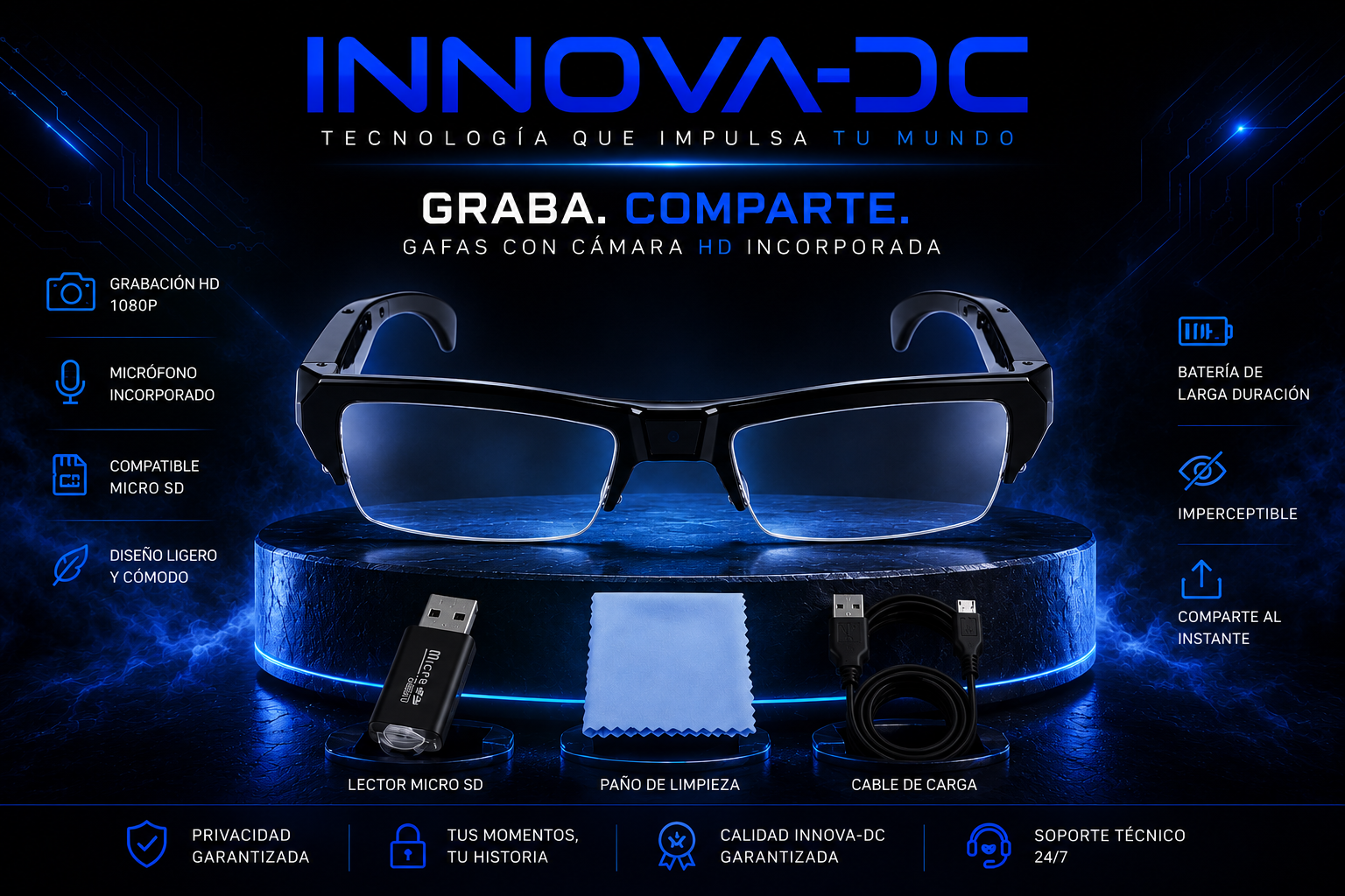 VisionPro HD Record Glasses